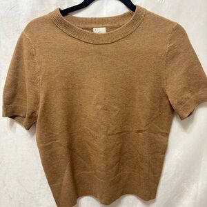 A New Day Tan Short Sleeve Top
